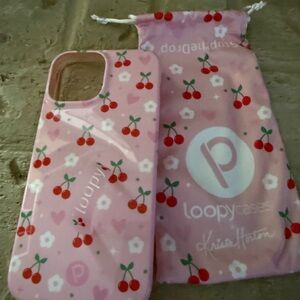 Loopy - Krista Horton Edition - 13 Pro Max - Pink Cherry Phone Cover with Bag